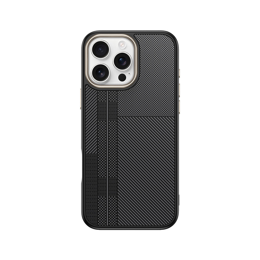 Apple iPhone 16 Pro Max Kılıf M-safe Şarj Özellikli Karbon Fiber Görünümlü Zore Antina Kapak Siyah-Yeşil