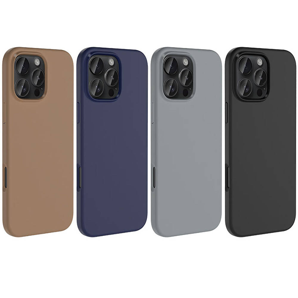 Apple iPhone 16 Pro Max Kılıf M-safe Şarj Özellikli Sıvı Teknolojili Silinebilir Sert Zore Kivi Kapak Desert Titanyum