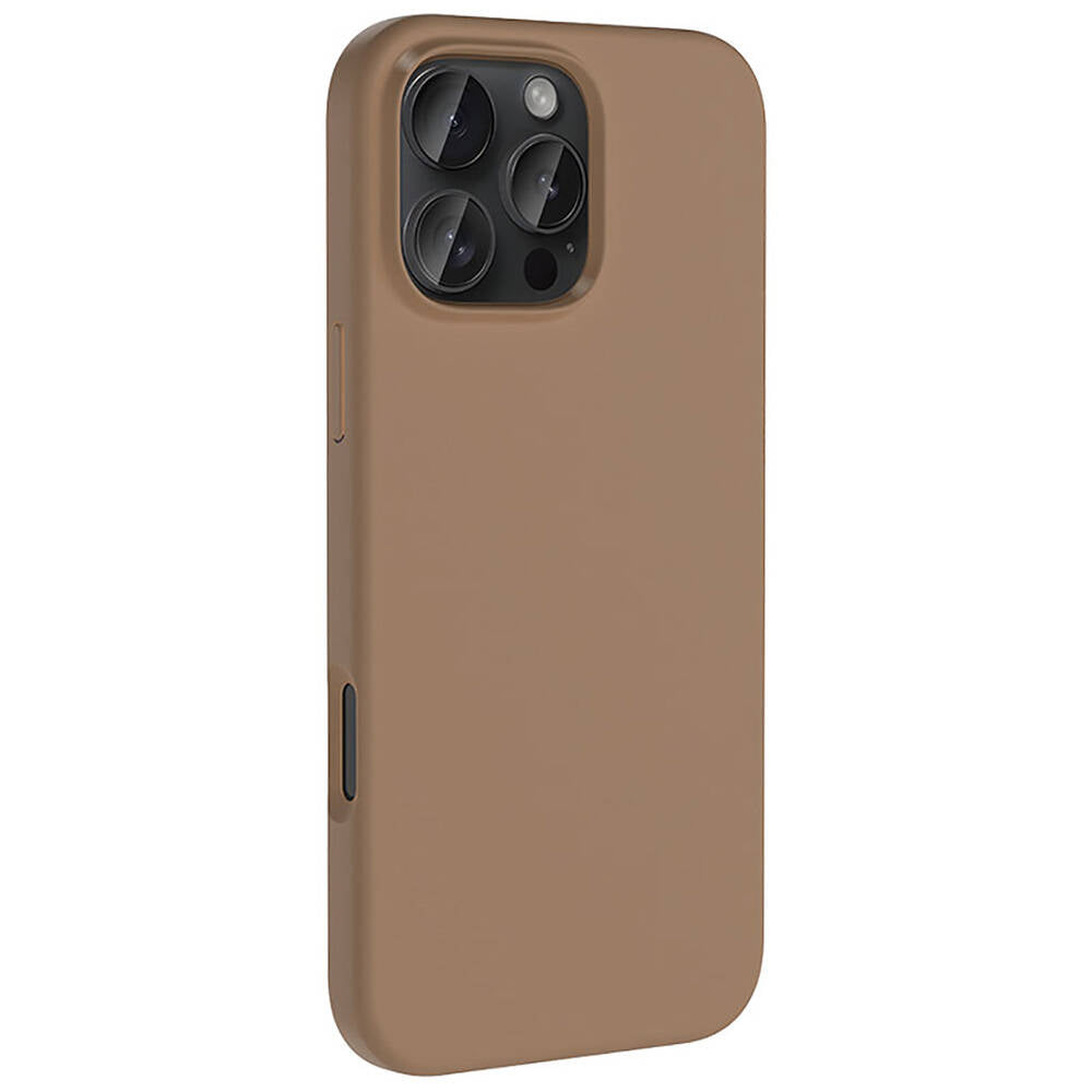 Apple iPhone 16 Pro Max Kılıf M-safe Şarj Özellikli Sıvı Teknolojili Silinebilir Sert Zore Kivi Kapak Natürel Titanyum