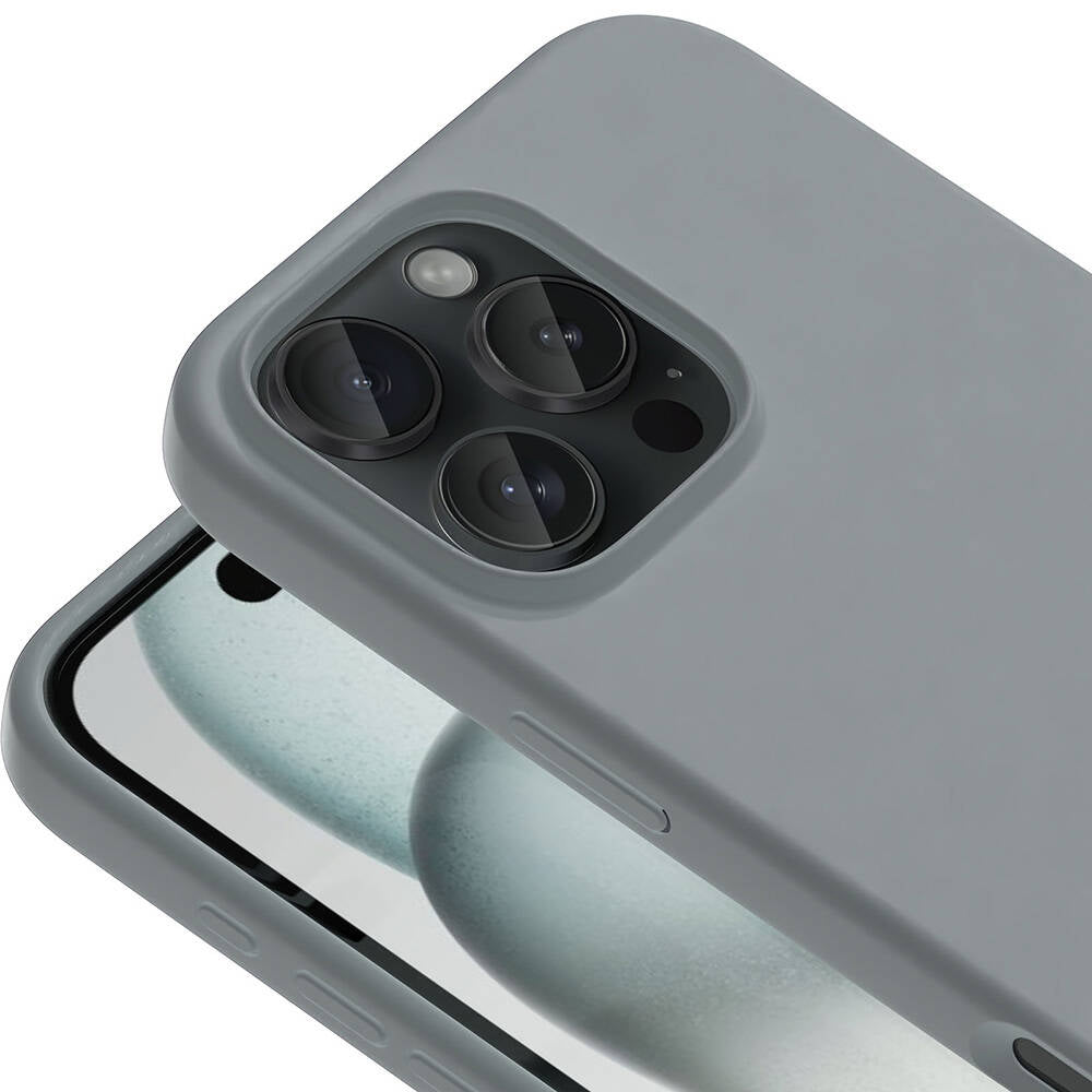 Apple iPhone 16 Pro Max Kılıf M-safe Şarj Özellikli Sıvı Teknolojili Silinebilir Sert Zore Kivi Kapak Natürel Titanyum