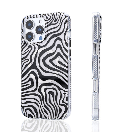 Apple iPhone 16 Pro Max Kılıf M-safe Şarj Özellikli Zore Jago Kapak Siyah-Beyaz