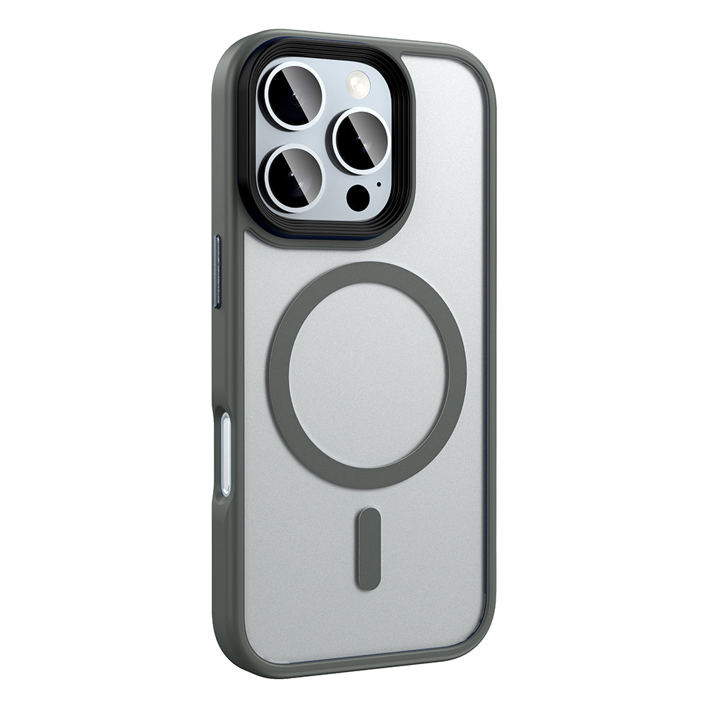 Apple iPhone 16 Pro Max Kılıf Mat Arka Yüzey Wireless Şarj Özellikli Zore Flet M-safe Kapak Rose Brown