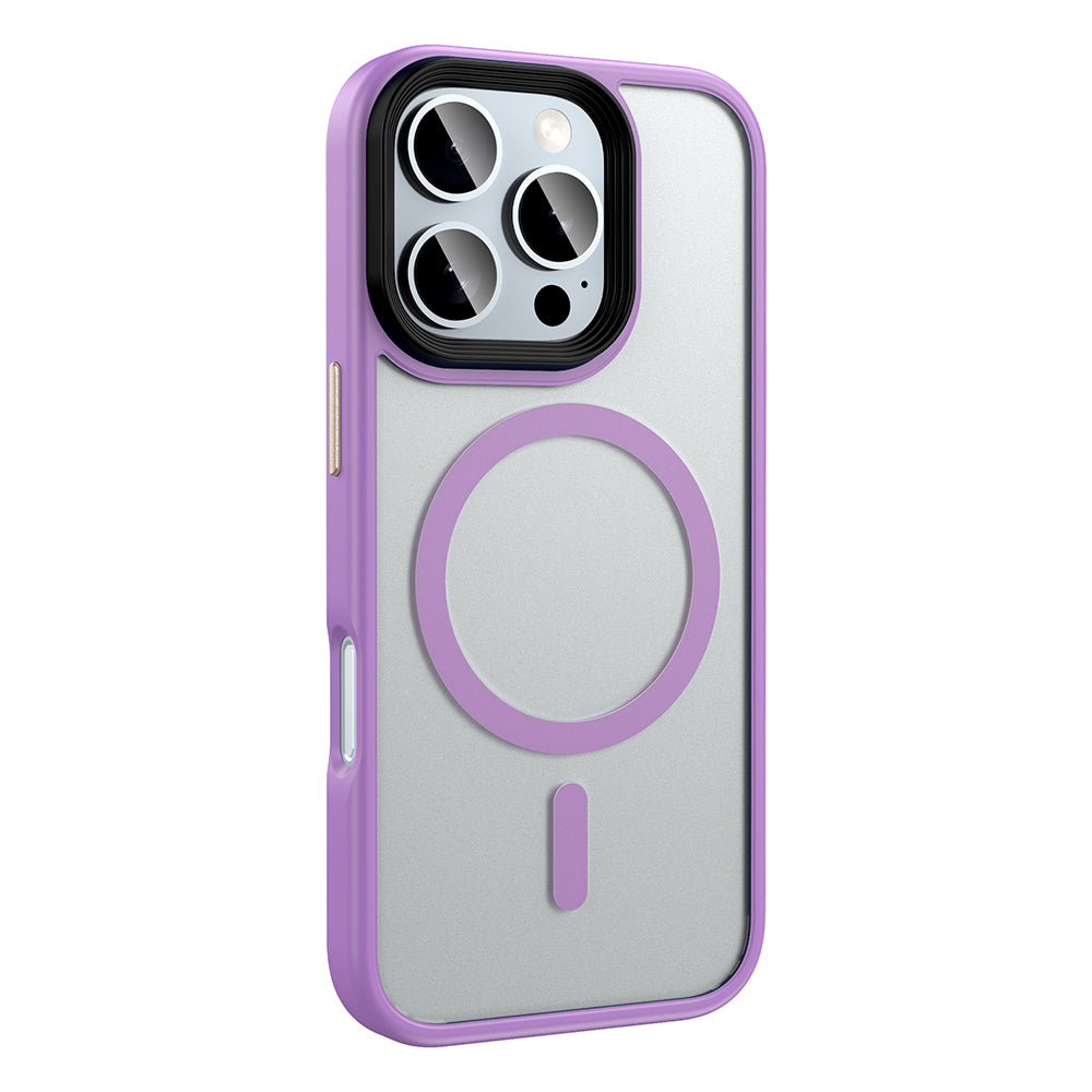 Apple iPhone 16 Pro Max Kılıf Mat Arka Yüzey Wireless Şarj Özellikli Zore Flet M-safe Kapak Rose Brown