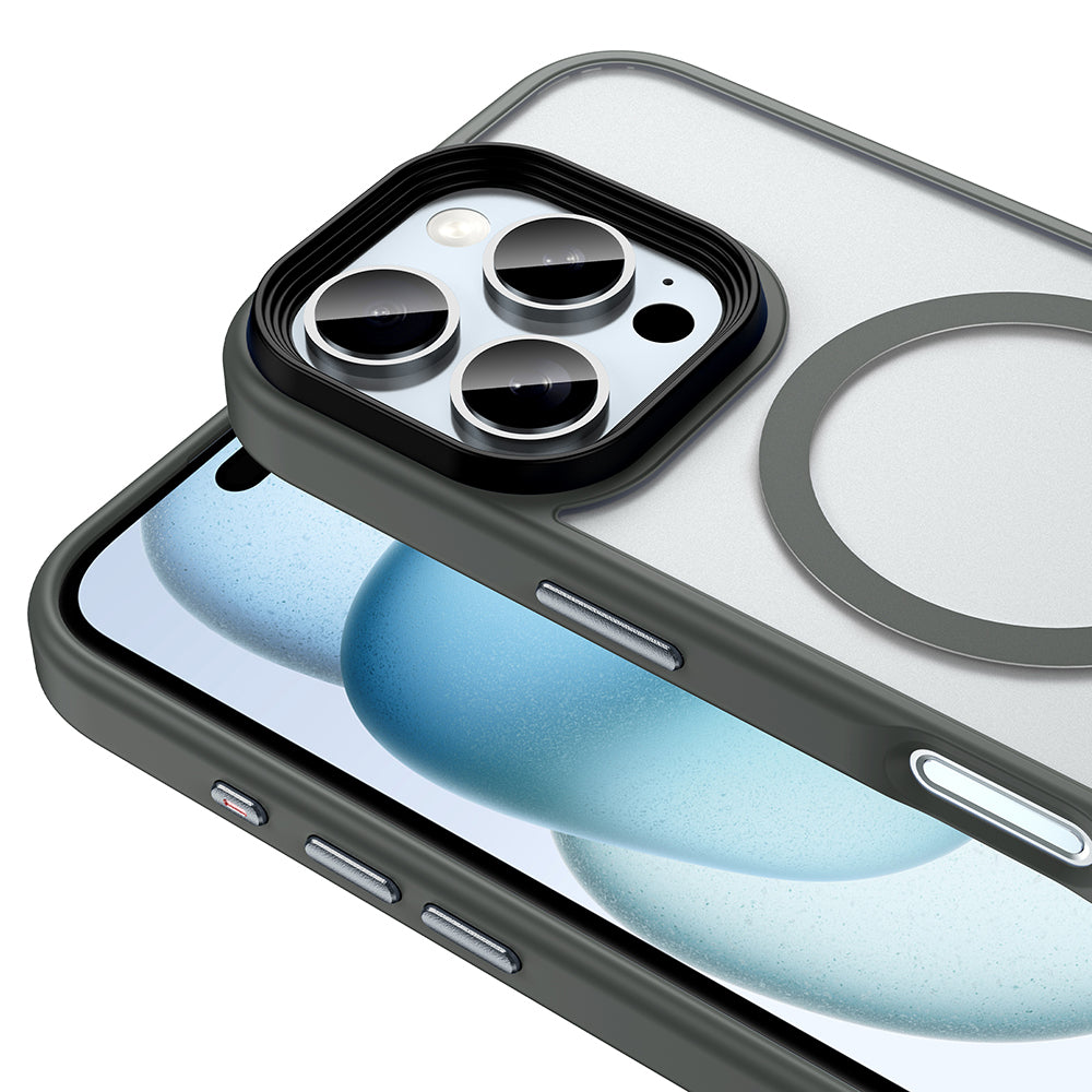 Apple iPhone 16 Pro Max Kılıf Mat Arka Yüzey Wireless Şarj Özellikli Zore Flet M-safe Kapak Rose Brown