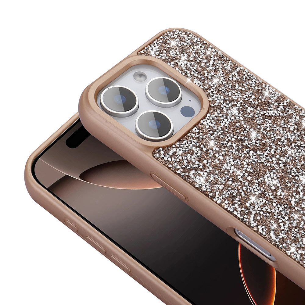 Apple iPhone 16 Pro Max Kılıf Parlak Taşlı Tasarım Zore Pırlanta Kapak Gri