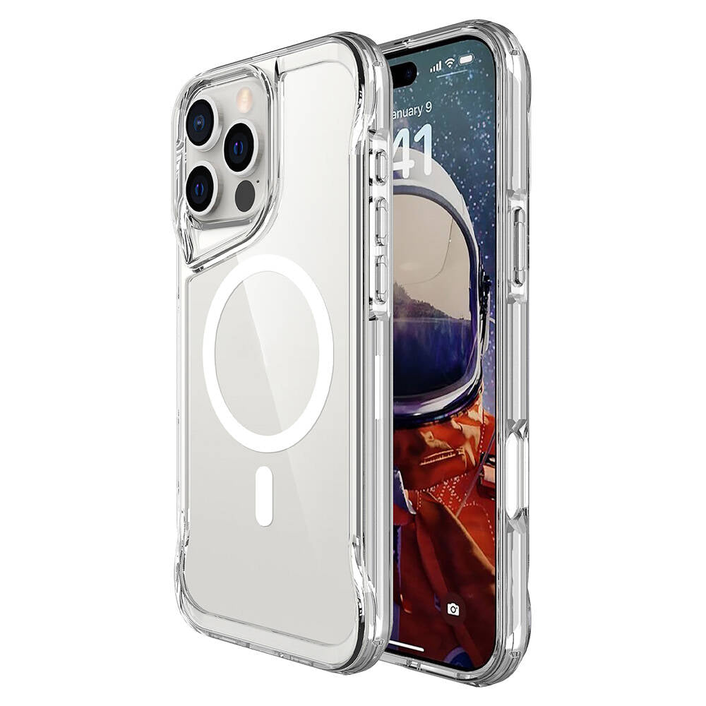 Apple iPhone 16 Pro Max Kılıf Zore M-safe Şarj Özellikli T-Max M-safe Kapak Şeffaf