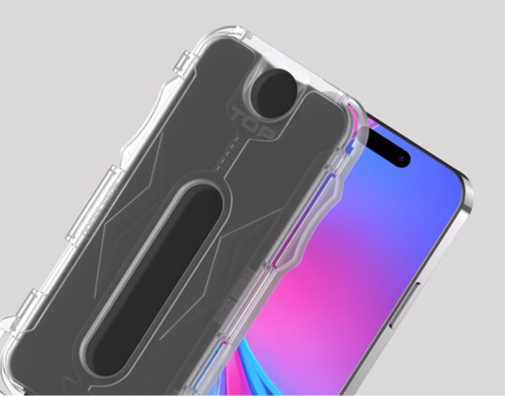 Apple iPhone 16 Zore Kolay Uygulama Aparatlı 5D Magic Privacy Glass Hayalet Cam Ekran Şeffaf