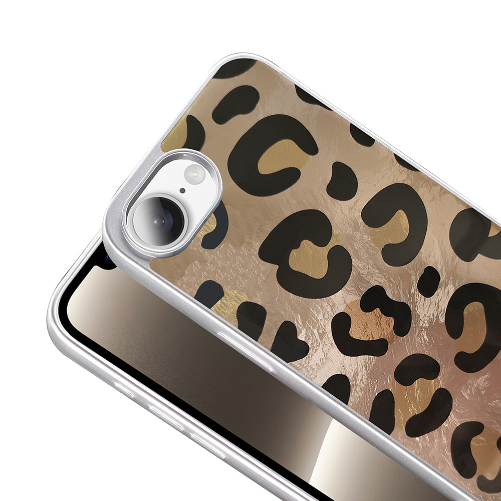 Apple iPhone 16E Kılıf Desenli Zore Mep Kapak Gold Leopar