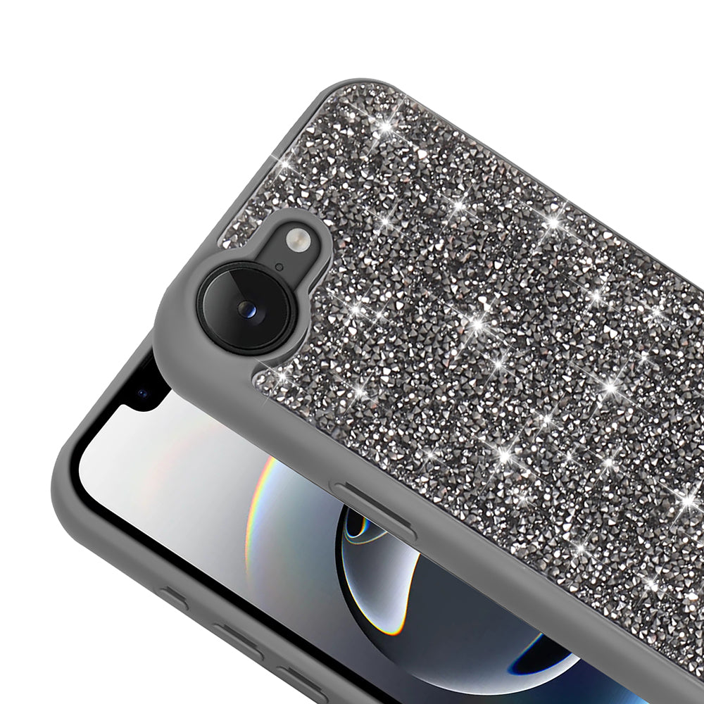 Apple iPhone 16E Kılıf Parlak Taşlı Tasarım Zore Pırlanta Kapak Siyah