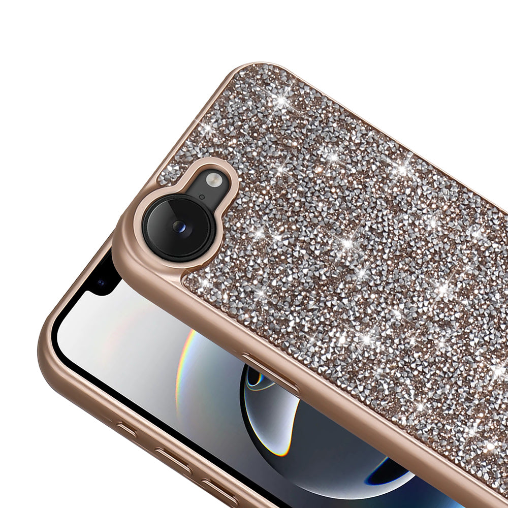 Apple iPhone 16E Kılıf Parlak Taşlı Tasarım Zore Pırlanta Kapak Siyah