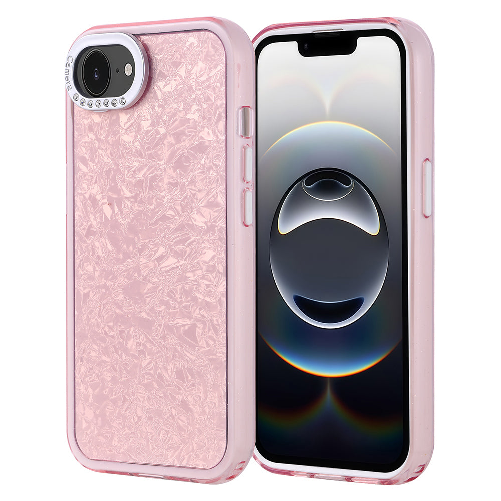 Apple iPhone 16E Kılıf Taşlı Tasarımlı Zore Kapi Kapak Pembe