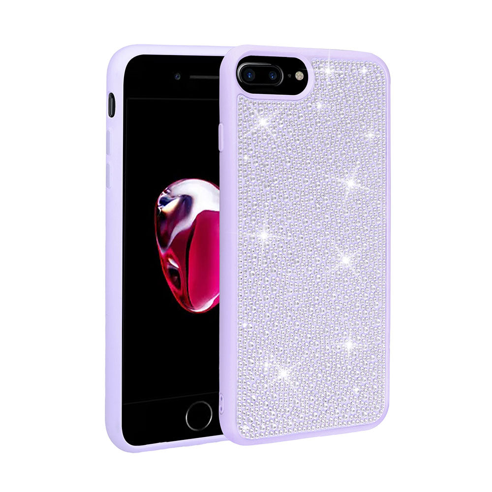Apple iPhone 8 Plus Kılıf Parlak Taşlı Tasarım Zore Ston Kapak Pembe