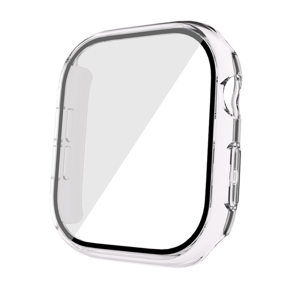 Apple Watch 10 42mm Sert PC Kasa Electroplatink Çerçeveli Ekran Koruyucu Zore Watch Gard 36 Gümüş