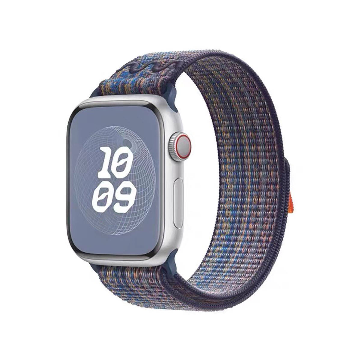 Apple Watch 10 46mm KRD-91 Hasır Kordon Strap Kayış Mavi-Kırmızı