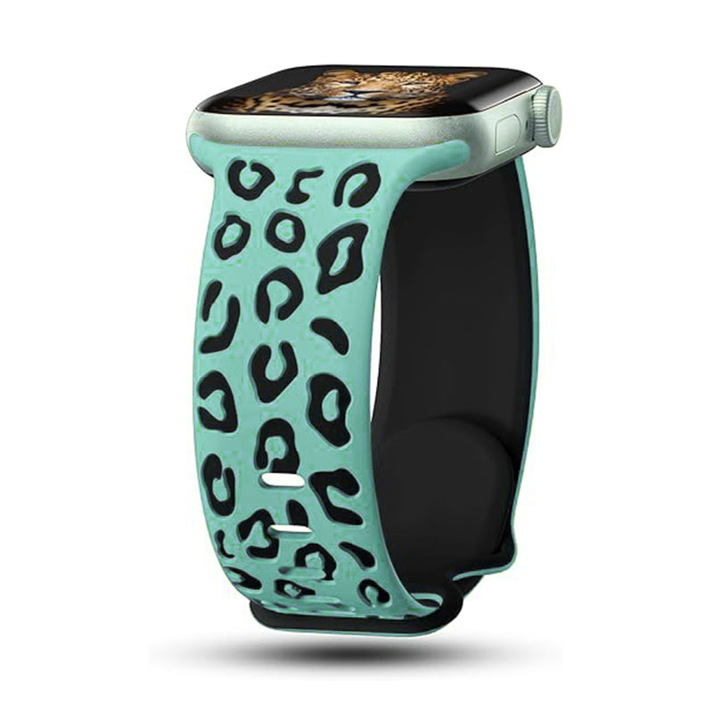 Apple Watch 10 46mm Zore KRD-140 Silikon Kordon Strap Kayış Yeşil-Siyah