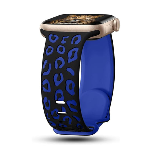 Apple Watch 7 41mm Zore KRD-140 Silikon Kordon Strap Kayış Siyah-Mavi