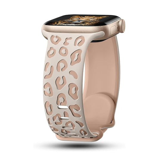 Apple Watch 7 41mm Zore KRD-140 Silikon Kordon Strap Kayış Starlight-Bej