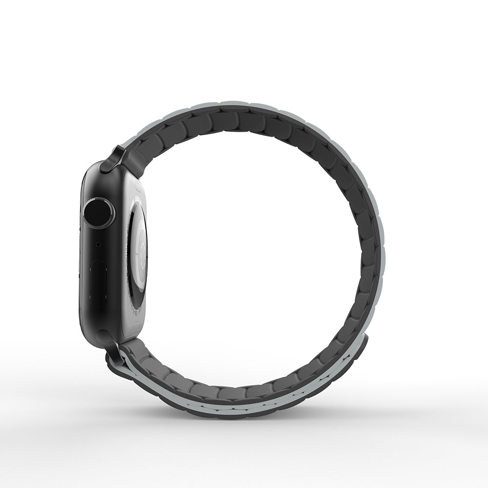 Apple Watch 7 45mm Zore KRD-122 Silikon Kordon Strap Kayış Siyah-Turuncu