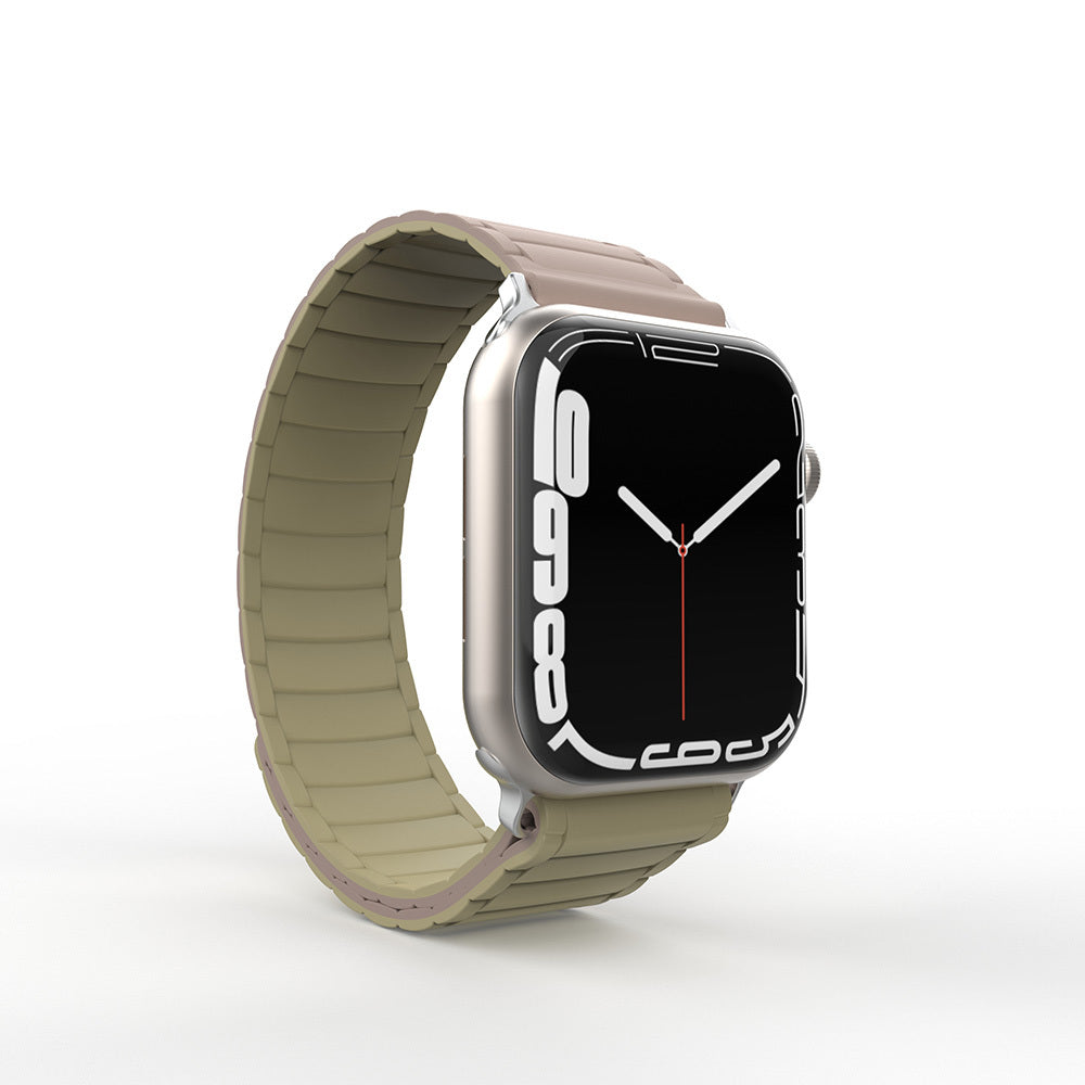 Apple Watch 7 45mm Zore KRD-122 Silikon Kordon Strap Kayış Siyah-Turuncu
