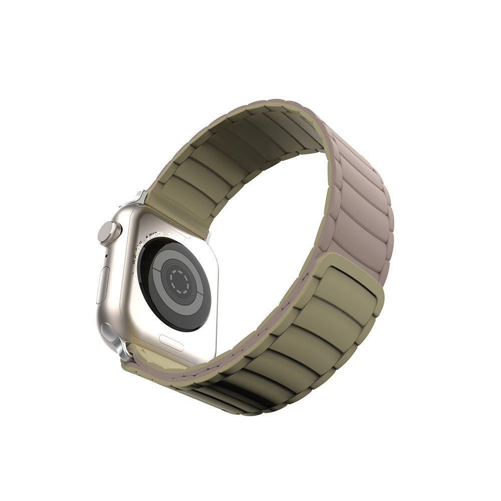 Apple Watch 7 45mm Zore KRD-122 Silikon Kordon Strap Kayış Siyah-Turuncu