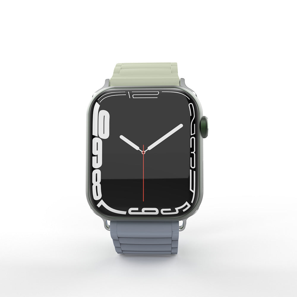 Apple Watch 7 45mm Zore KRD-122 Silikon Kordon Strap Kayış Siyah-Turuncu