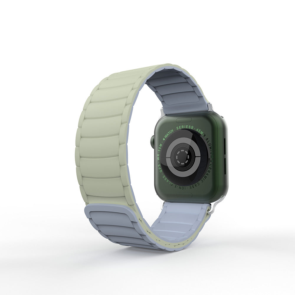 Apple Watch 7 45mm Zore KRD-122 Silikon Kordon Strap Kayış Siyah-Turuncu