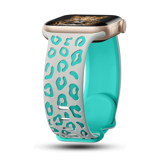 Apple Watch 7 45mm Zore KRD-140 Silikon Kordon Strap Kayış Gri-Yeşil