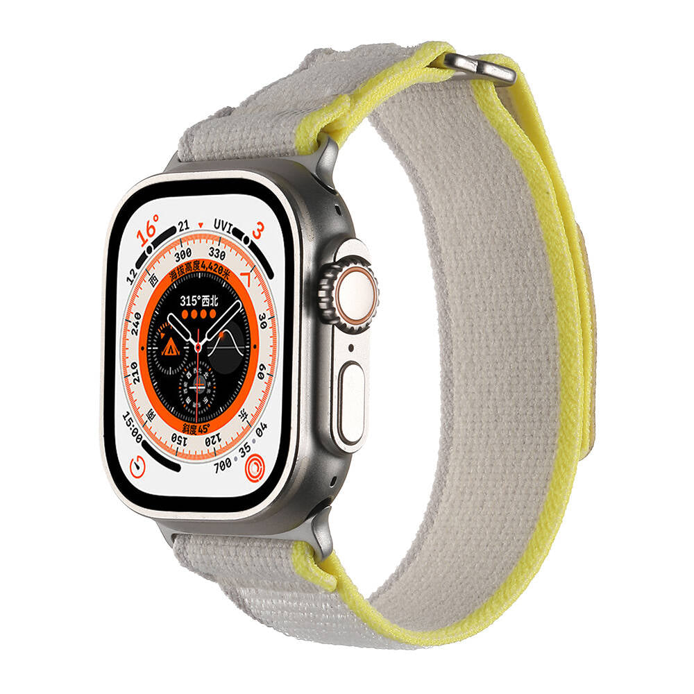 Apple Watch Ultra 49mm Hasır Kordon Zore KRD-106 Strap Kayış Beyaz