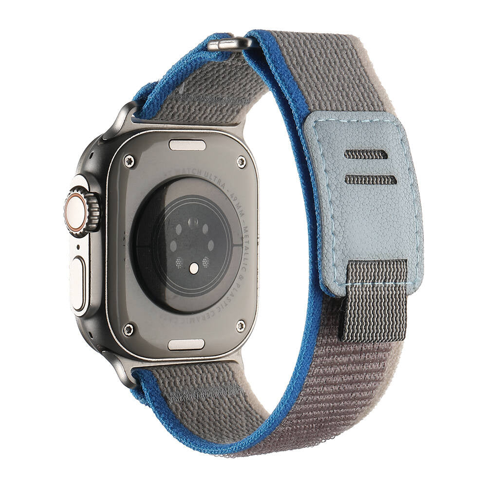 Apple Watch Ultra 49mm Hasır Kordon Zore KRD-106 Strap Kayış Gri-Mavi