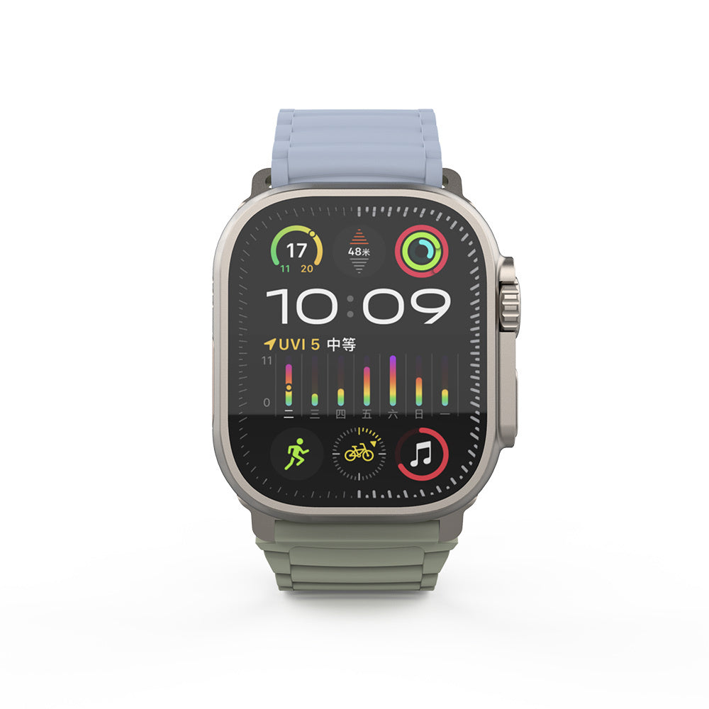 Apple Watch Ultra 49mm Zore KRD-122 Silikon Kordon Strap Kayış Siyah-Gri