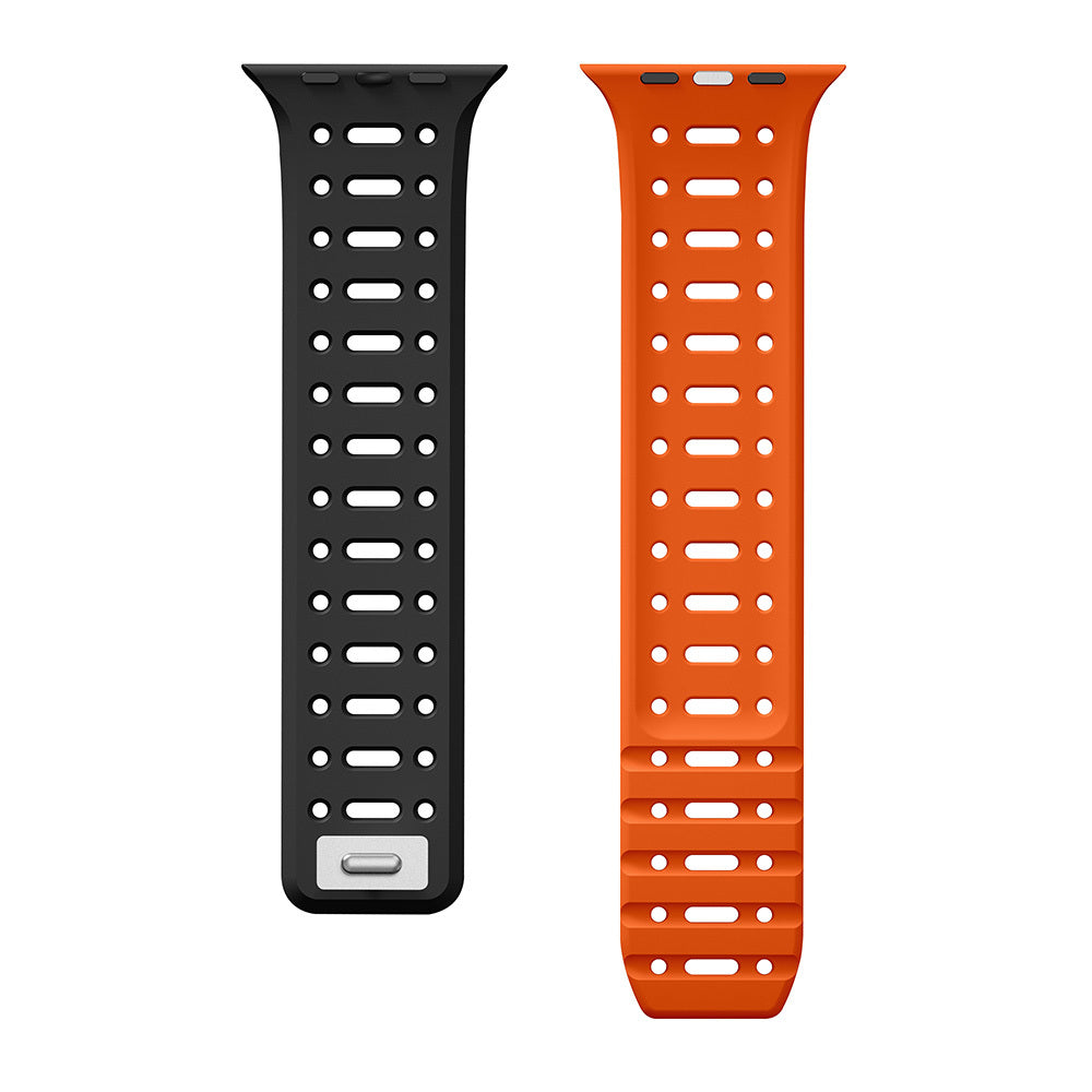 Apple Watch Ultra 49mm Zore KRD-124 Silikon Kordon Strap Kayış Siyah-Gri