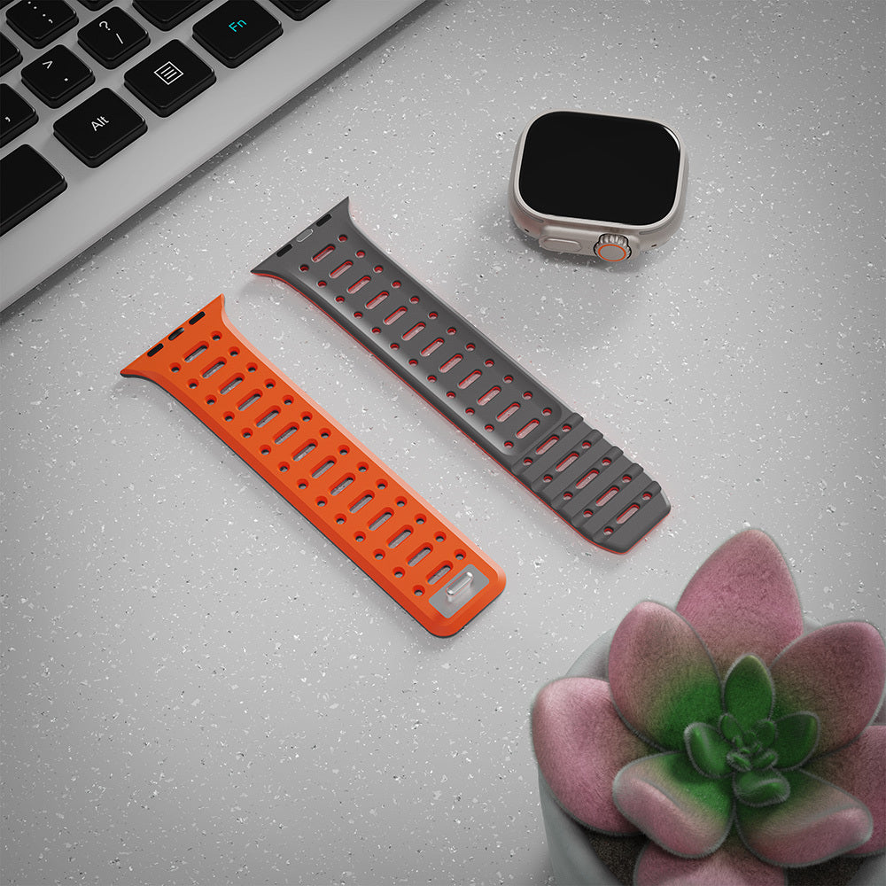 Apple Watch Ultra 49mm Zore KRD-124 Silikon Kordon Strap Kayış Açık Yeşil-Starlight