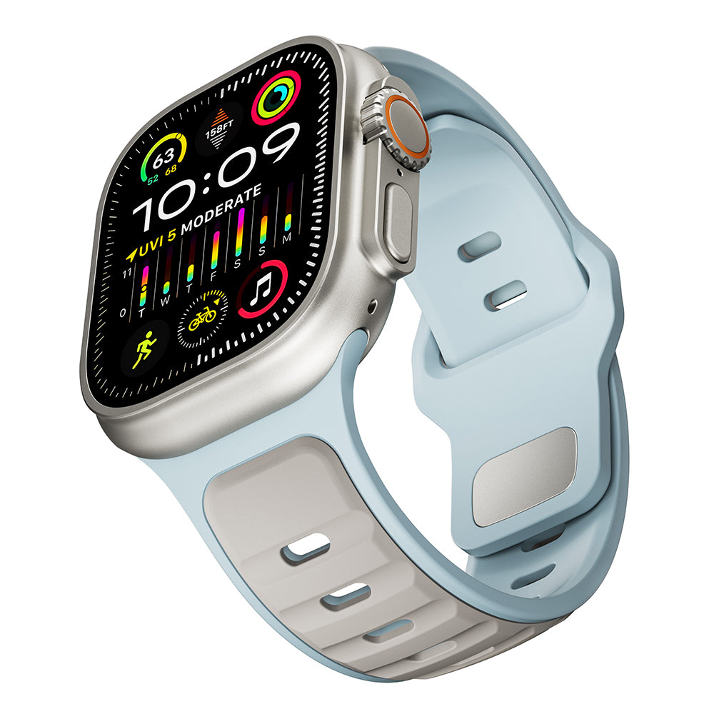 Apple Watch Ultra 49mm Zore KRD-135 Silikon Kordon Strap Kayış Açık Mavi-Gri