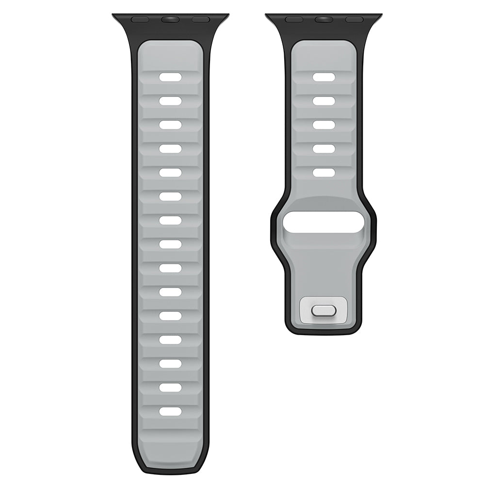 Apple Watch Ultra 49mm Zore KRD-135 Silikon Kordon Strap Kayış Gri-Siyah