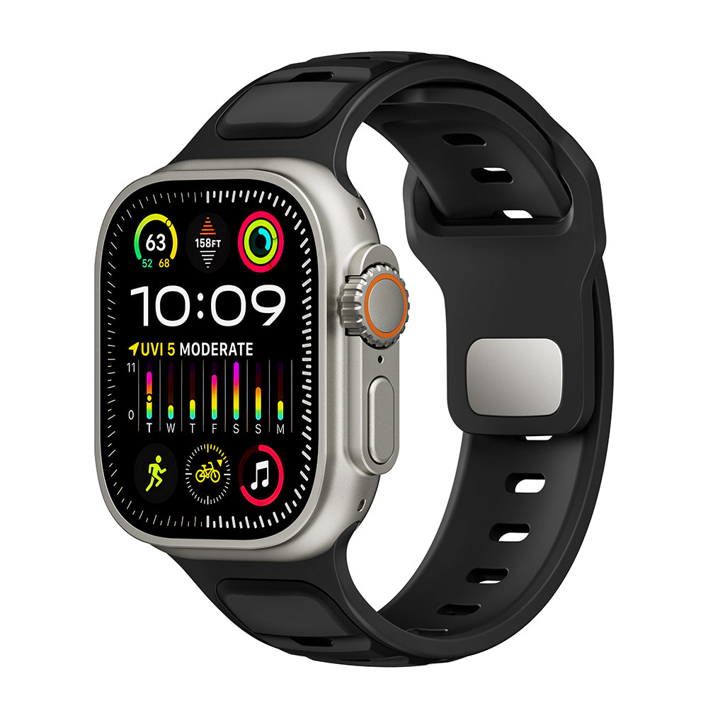 Apple Watch Ultra 49mm Zore KRD-135 Silikon Kordon Strap Kayış Gri-Turuncu