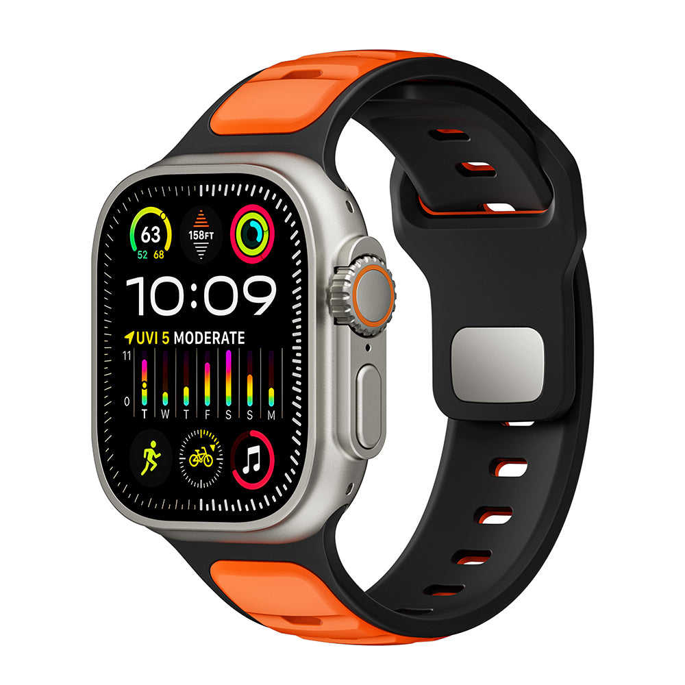 Apple Watch Ultra 49mm Zore KRD-135 Silikon Kordon Strap Kayış Açık Yeşil-Gri