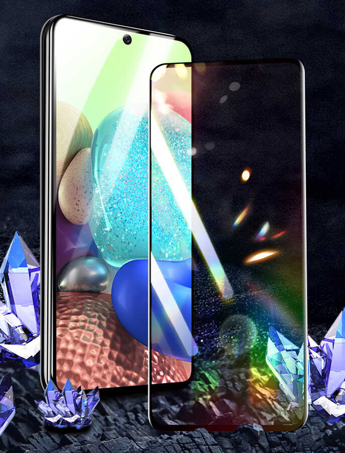 Galaxy A14 5G Zore Kenarları Kırılmaya Dayanıklı Cam Ekran Koruyucu Siyah