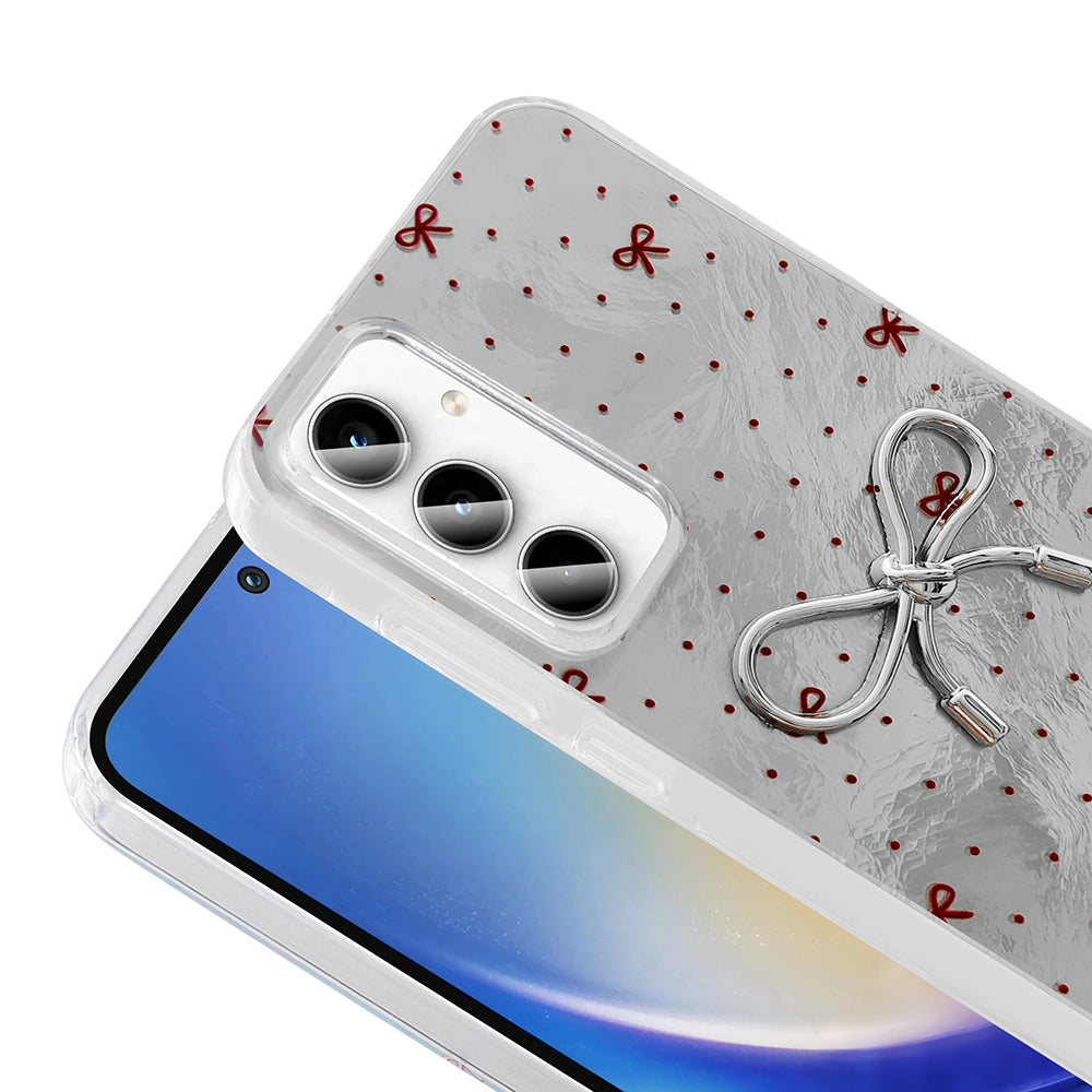 Galaxy A35 Kılıf Kamera Korumalı Figürlü Zore Ponti Silikon Kapak Açık Pembe