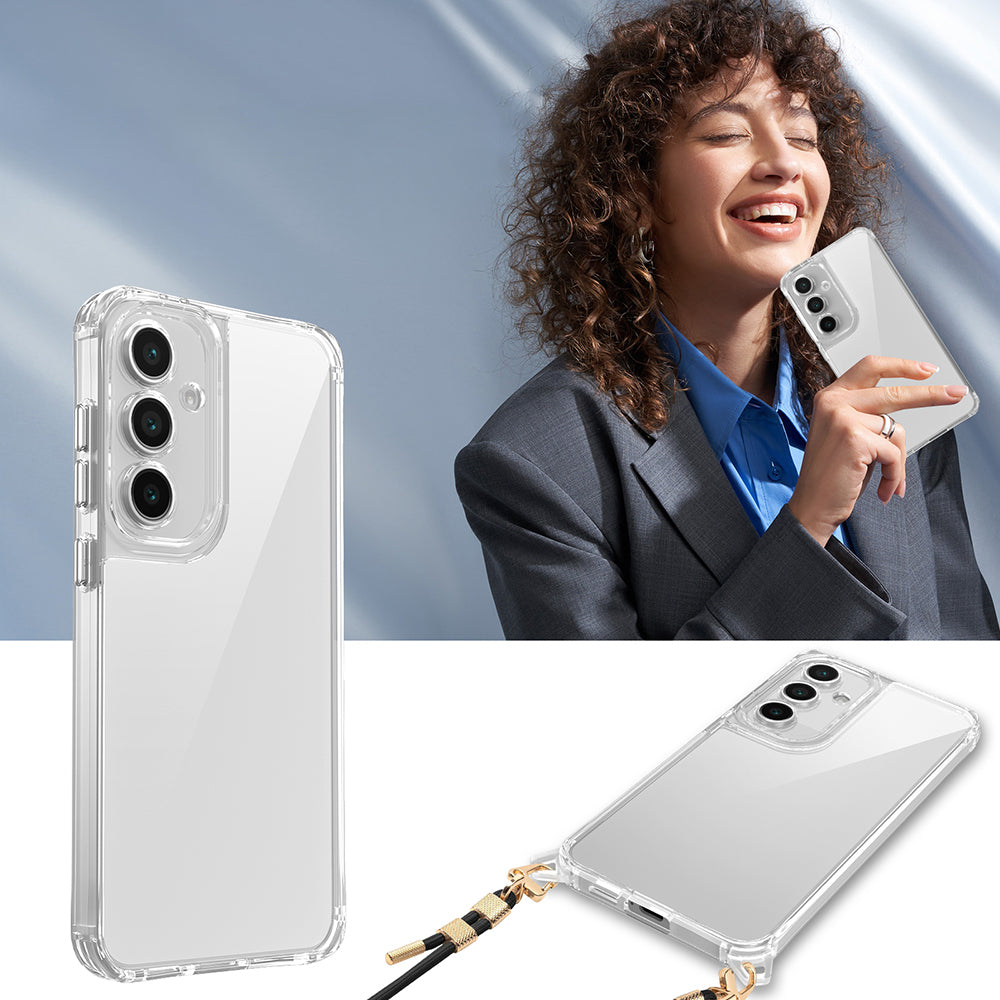 Galaxy A36 Kılıf Airbagli Takılabilir Askı Aparatlı Zore Snap Silikon Kapak Şeffaf