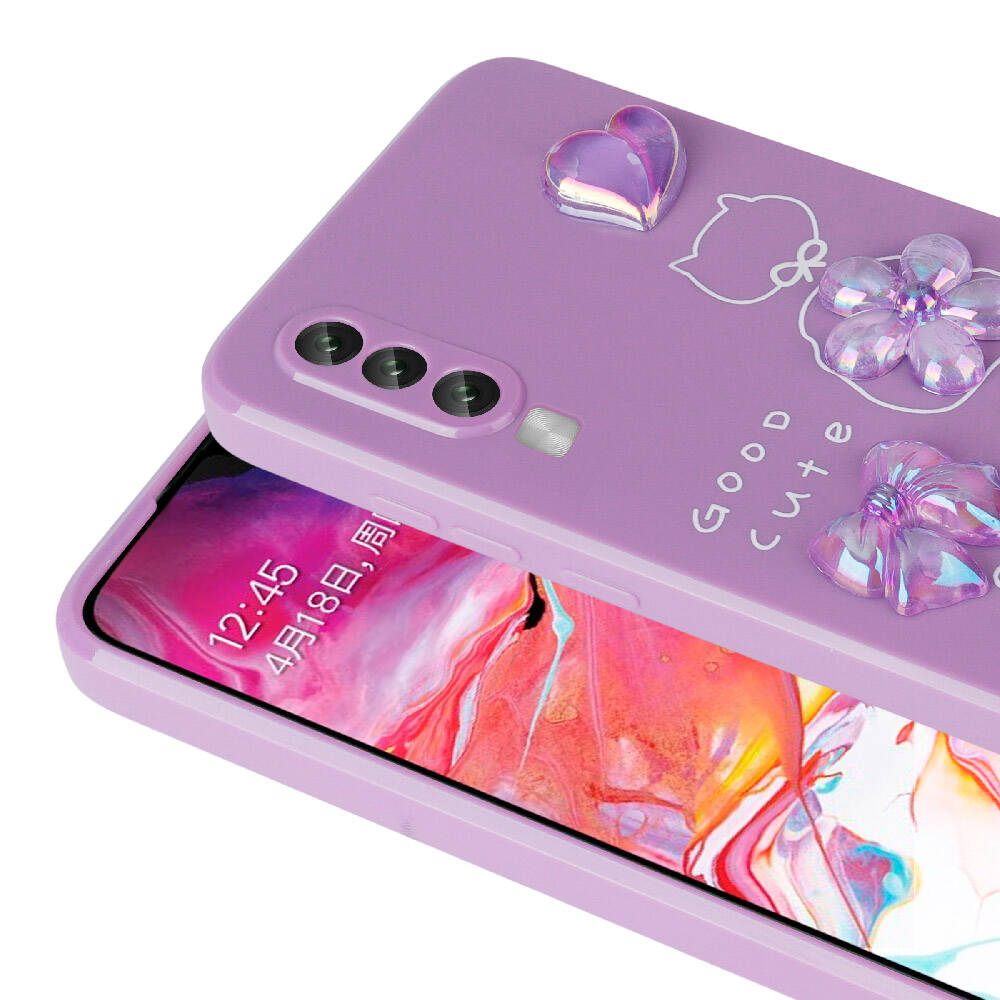 Galaxy A50 Kılıf Kabartma Figürlü Parlak Zore Toys Silikon Kapak Açık Yeşil