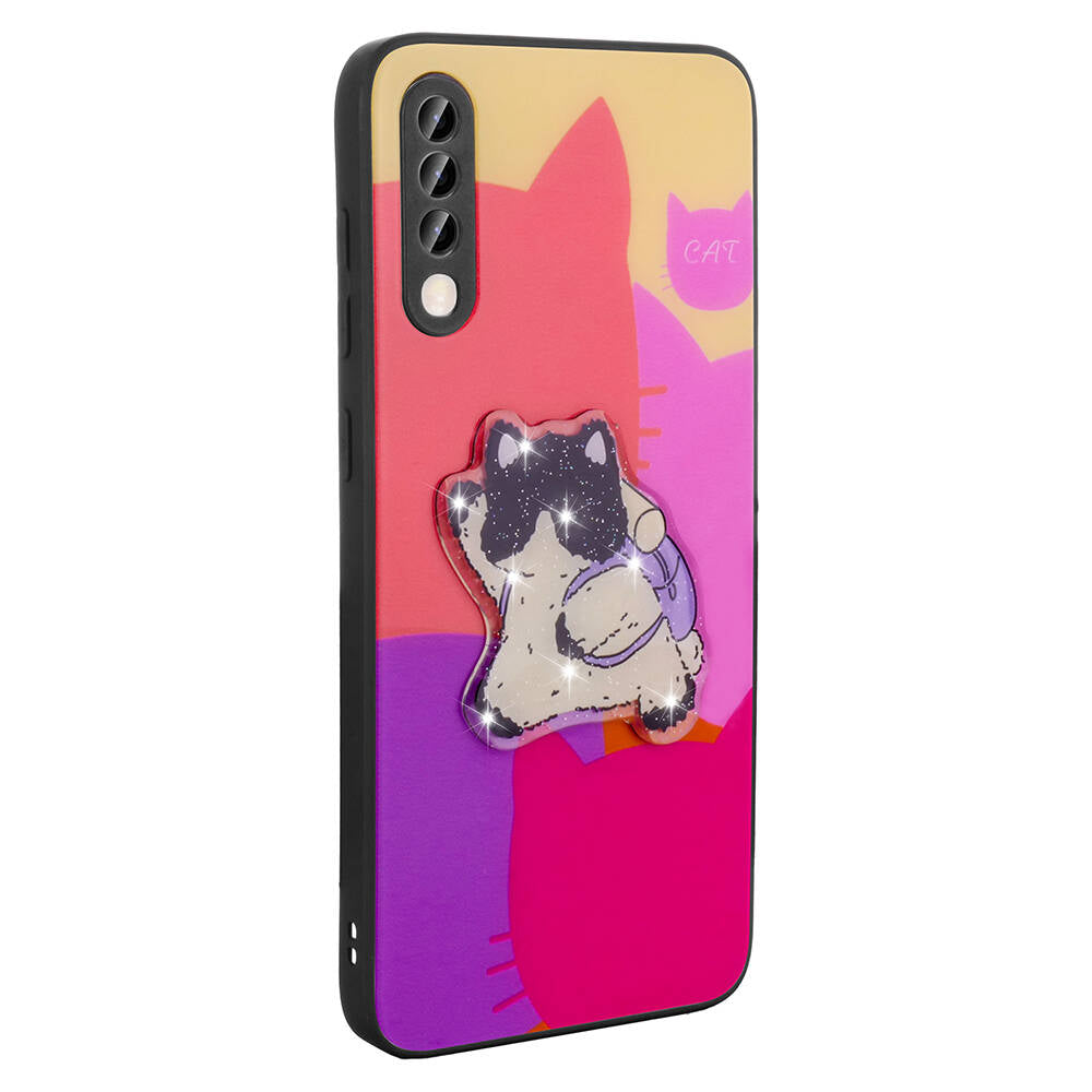 Galaxy A50 Kılıf Parlayan Kabartmalı İkonik Figürlü Zore Amas Silikon Kapak Beyaz