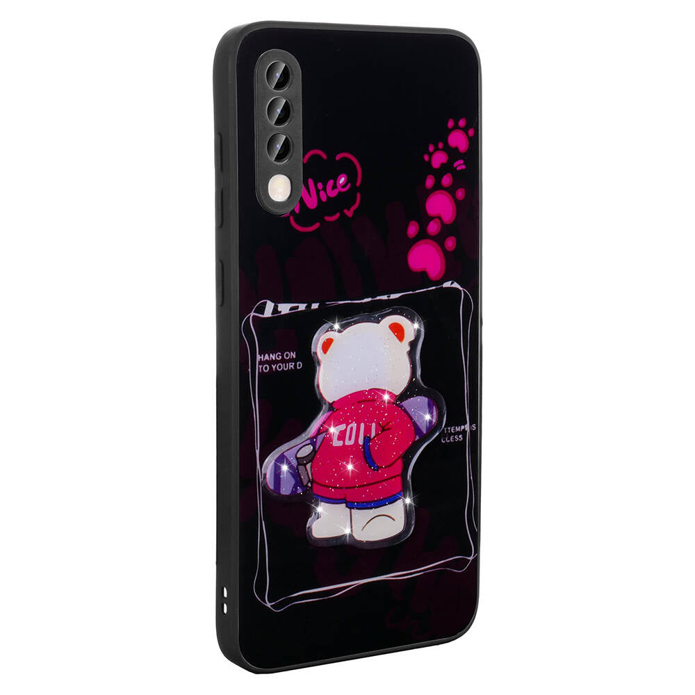 Galaxy A70 Kılıf Parlayan Kabartmalı İkonik Figürlü Zore Amas Silikon Kapak Beyaz