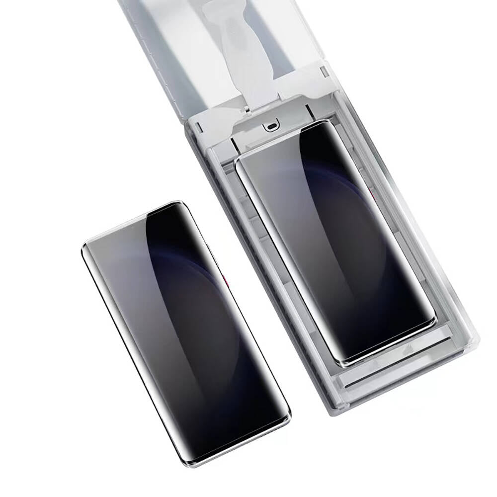 Galaxy S22 Ultra Zore Uygulama Aparatlı 6in1 Easy Privacy Body Ekran Koruyucu Siyah