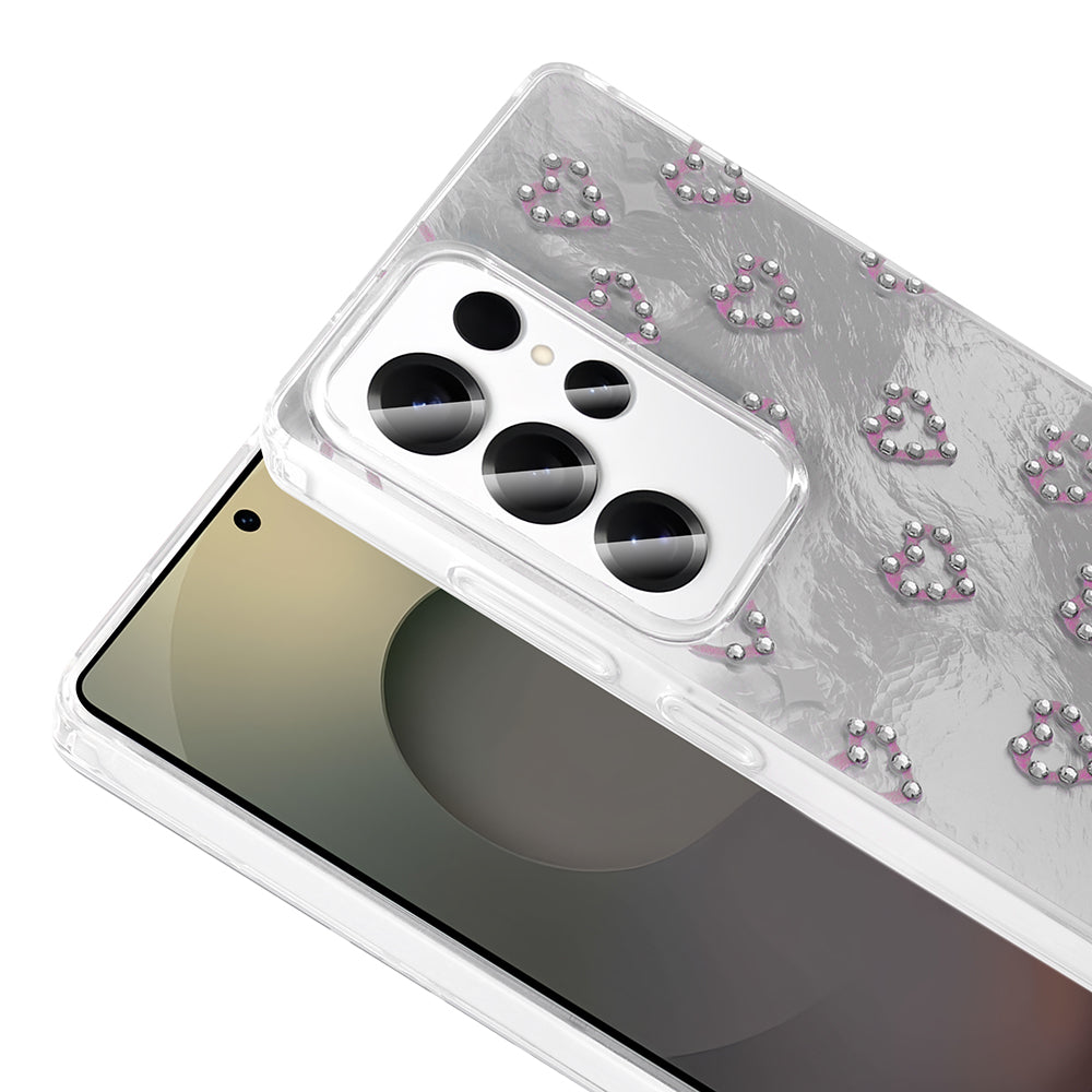 Galaxy S23 Ultra Kılıf Kamera Korumalı Figürlü Zore Ponti Silikon Kapak Açık Pembe