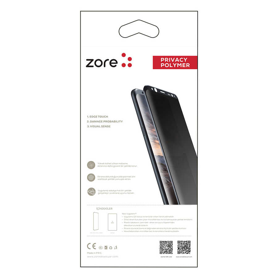 Galaxy S23 Zore Privacy Polymer Nano Ekran Koruyucu Siyah