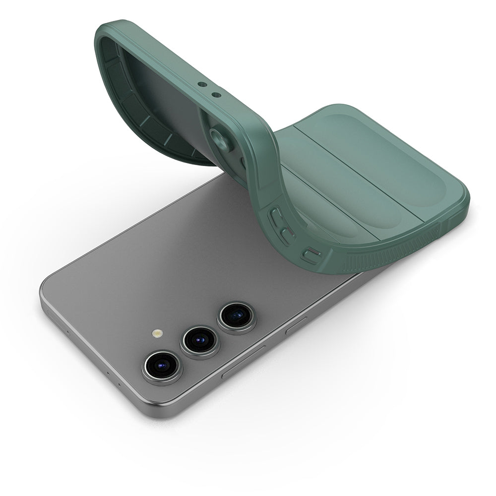 Galaxy S24 FE Kılıf Esnek TPU Oyuklu Arka Yüzey Tasarımlı Zore Etnik Silikon Kapak Lacivert