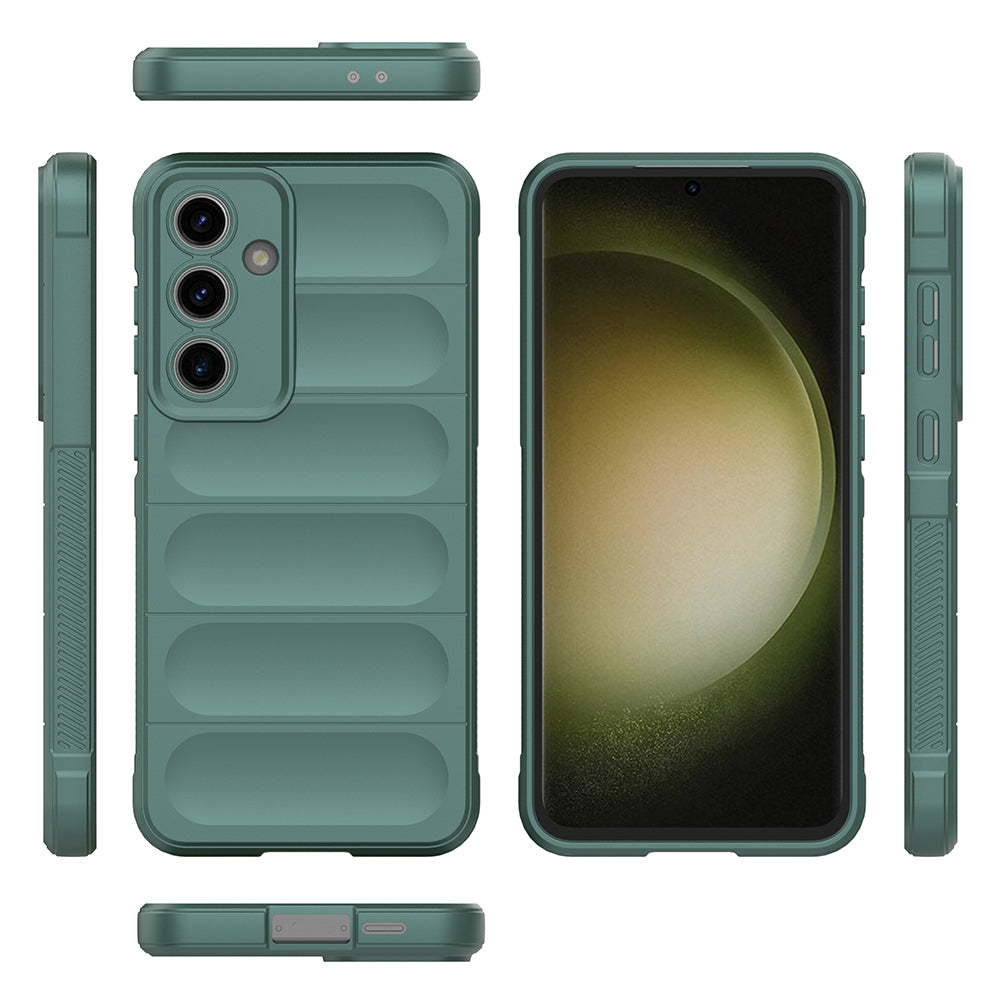 Galaxy S24 FE Kılıf Esnek TPU Oyuklu Arka Yüzey Tasarımlı Zore Etnik Silikon Kapak Kırmızı