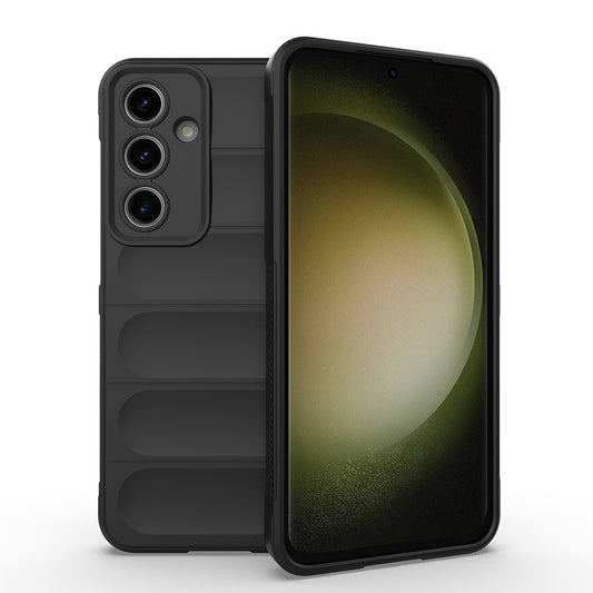 Galaxy S24 FE Kılıf Esnek TPU Oyuklu Arka Yüzey Tasarımlı Zore Etnik Silikon Kapak Siyah