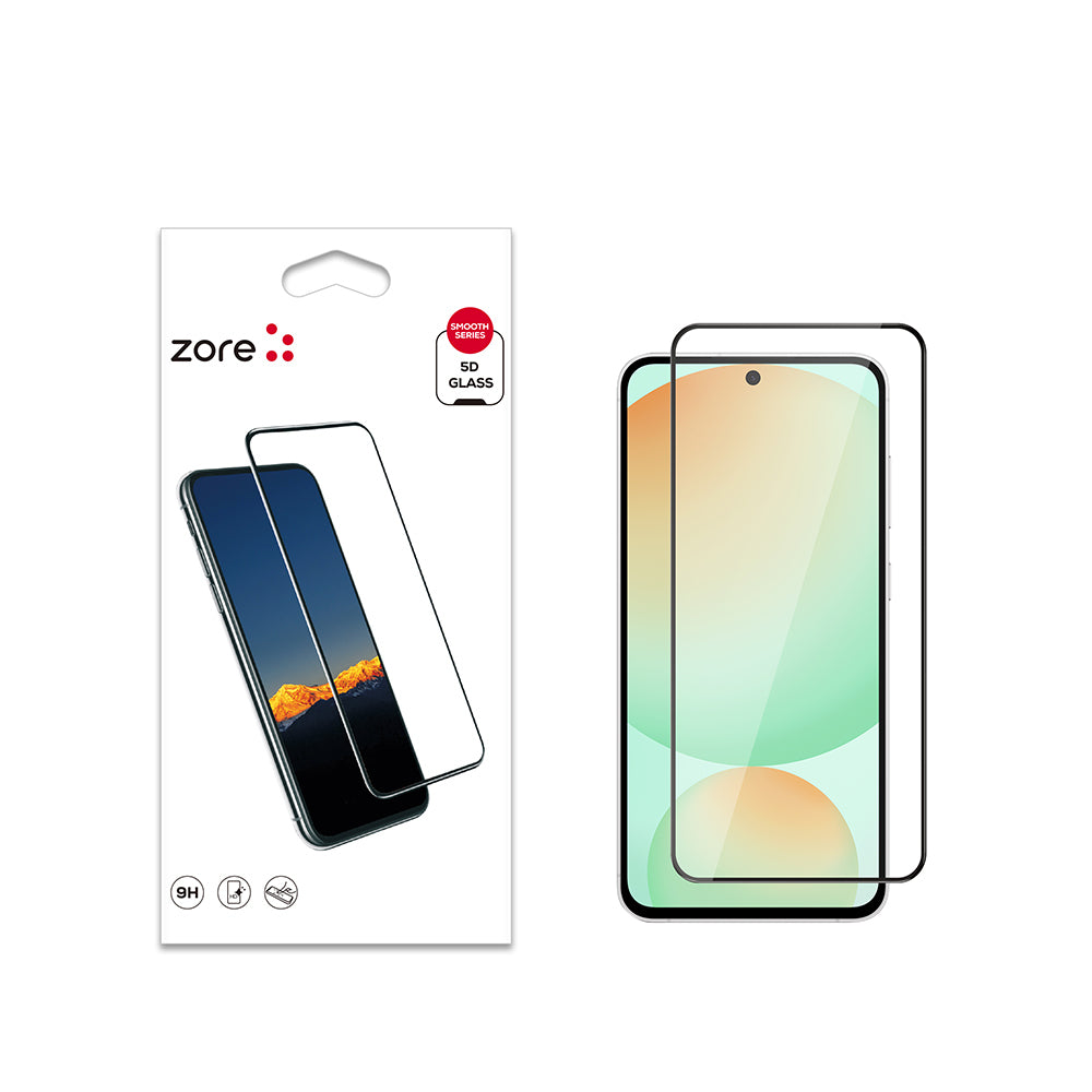 Galaxy S24 FE Zore Kenarları Kırılmaya Dayanıklı Cam Ekran Koruyucu Siyah