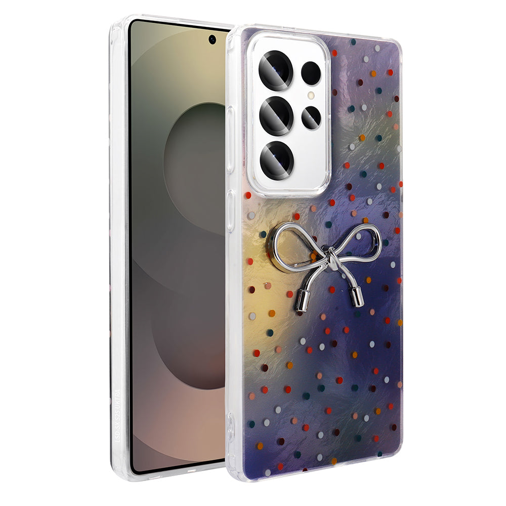 Galaxy S24 Ultra Kılıf Kamera Korumalı Figürlü Zore Ponti Silikon Kapak Lila